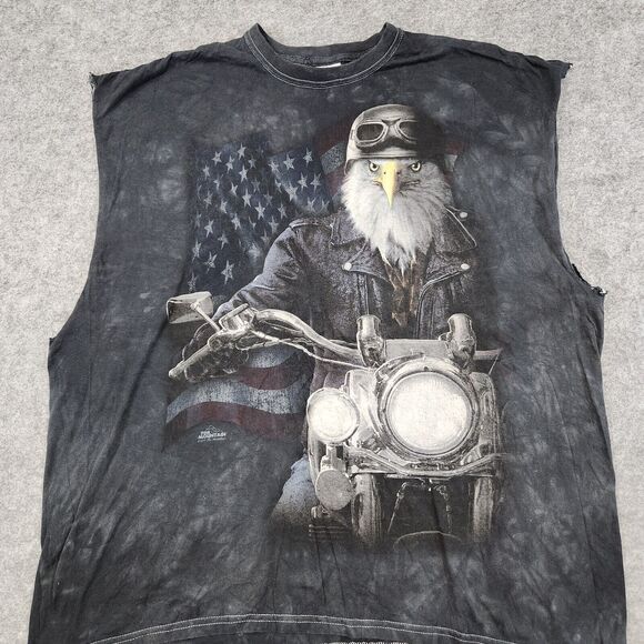 VTG The Mountain Mens 2XL Motorcycle American Eagle Tank Top Sleeveless T Shirt - Picture 2 of 10